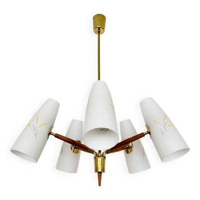 Chandelier en laiton autrichien par Rupert Nikoll