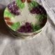 Set of eight flat dessert plates in barbotine earthenware with grape decoration – circa 1900.