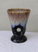 Design vase enamelled ceramic beige and Black Interior turquoise vintage 1960
