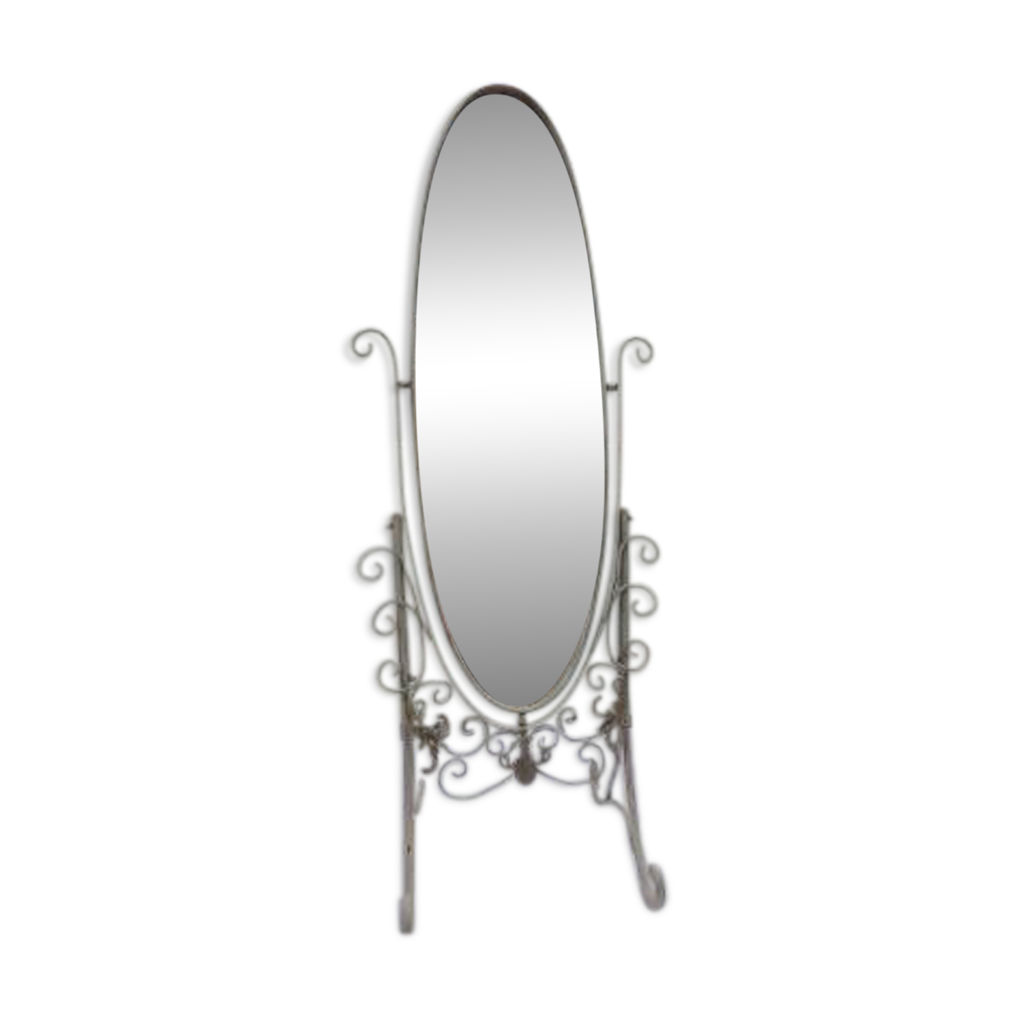 Full-length mirror in metal