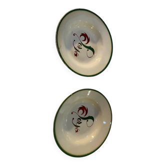 Lot of two antique Digoin Casino deep plates