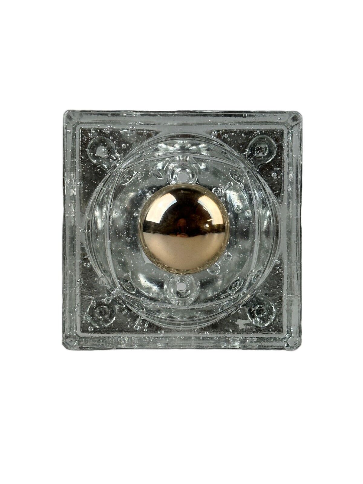 60s 70s Wall Lamp Ice Glass Cube Wall Sconce by Müller & Zimmer Germany