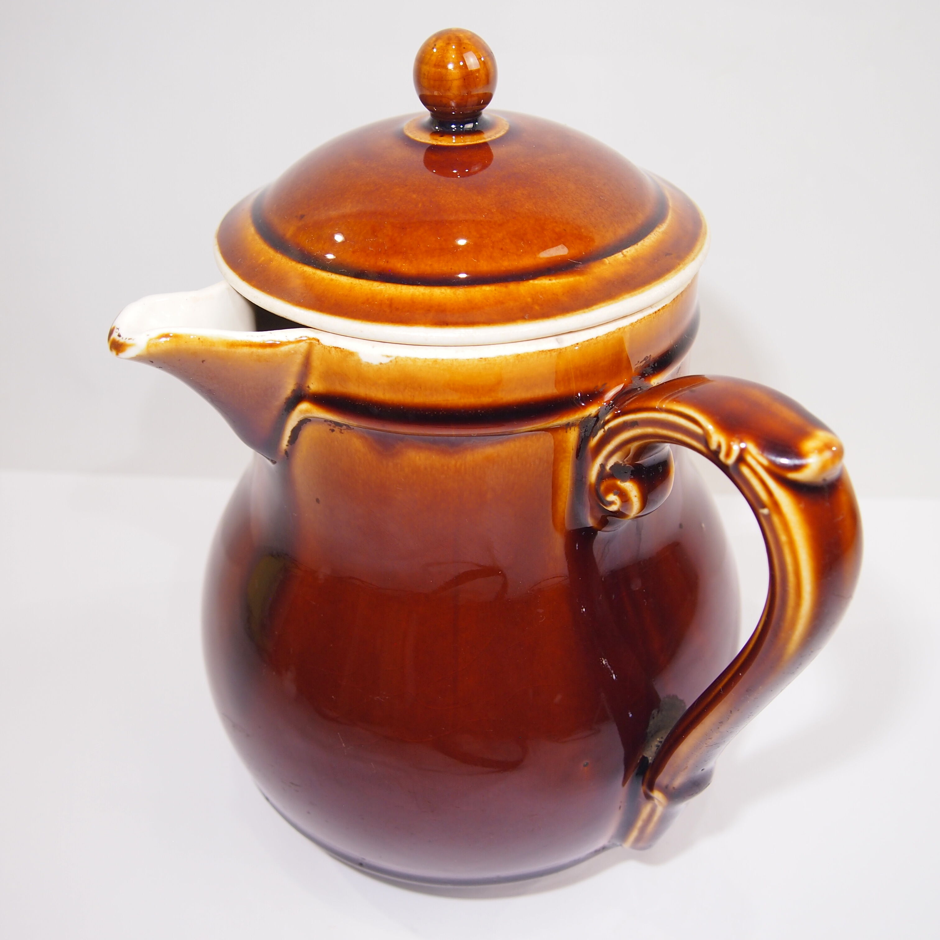 French ancient sandstone pitcher/crucing pitcher with ochre enamel