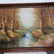 Large oil painting on canvas signed Miguel