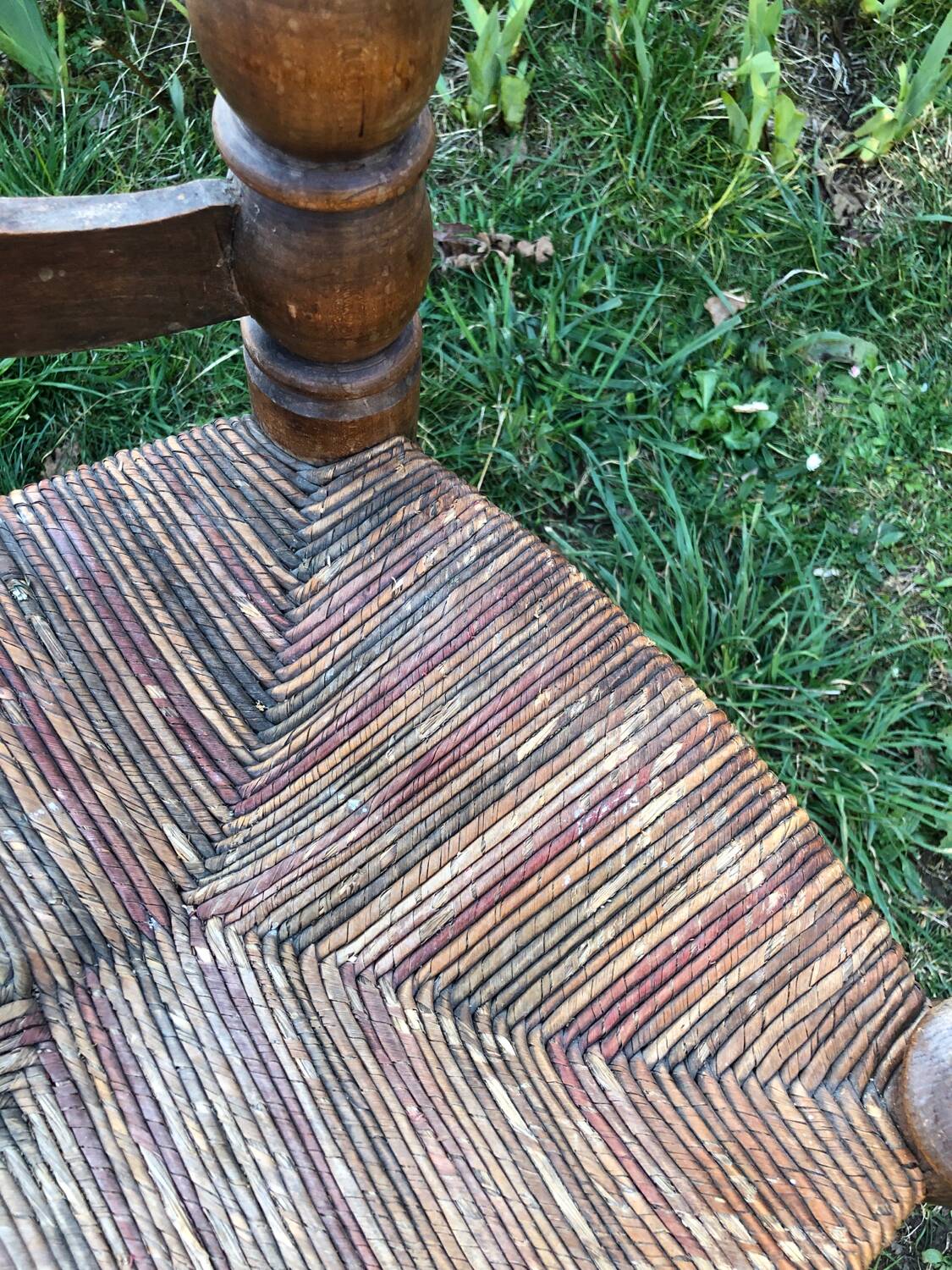 Brutalist straw chair