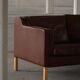 Stouby Møbelfabrik, 3-seater mid-century style sofa in brown leather, made in the 1970s.
