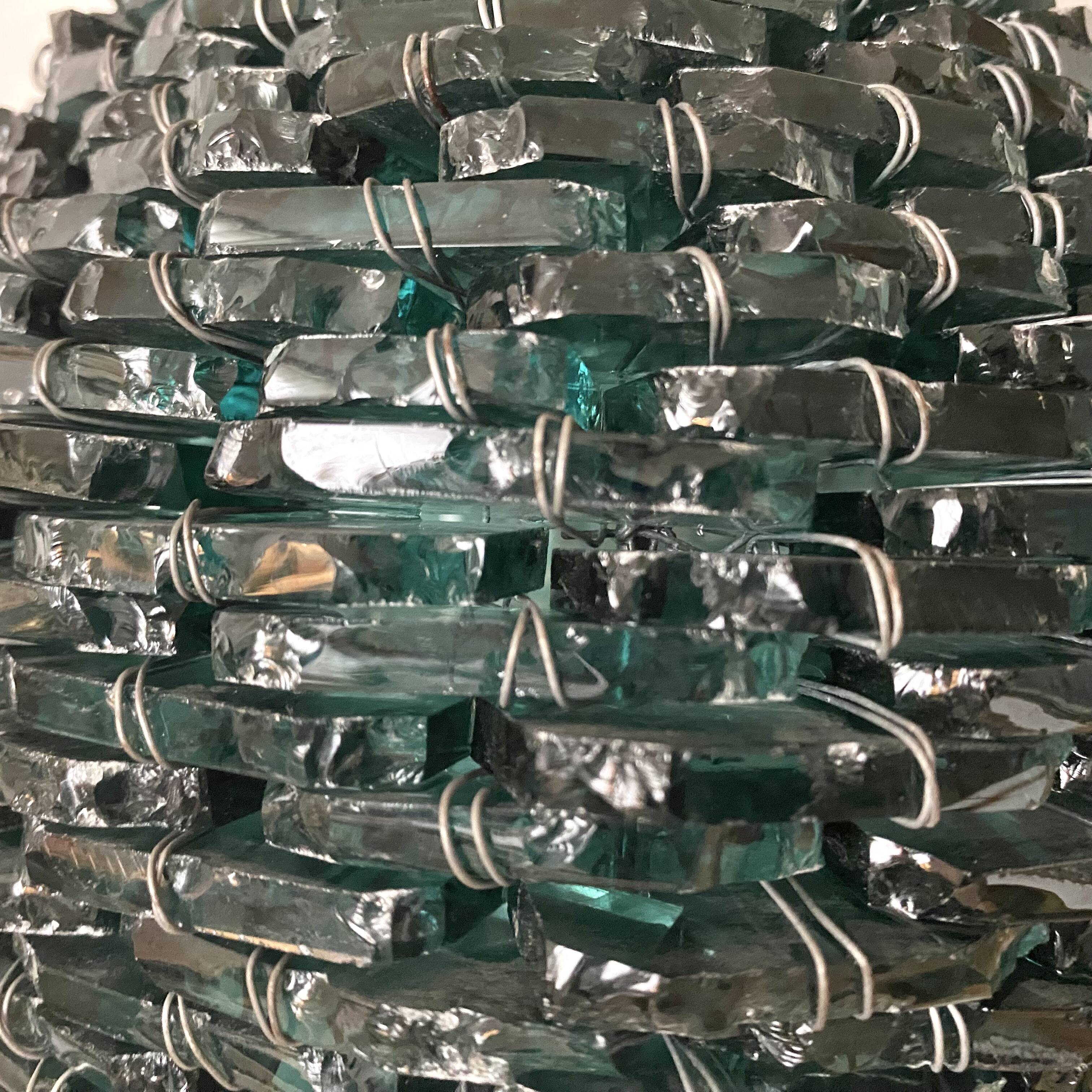 Lampe en verre empilé, esprit Murano, années 60-70