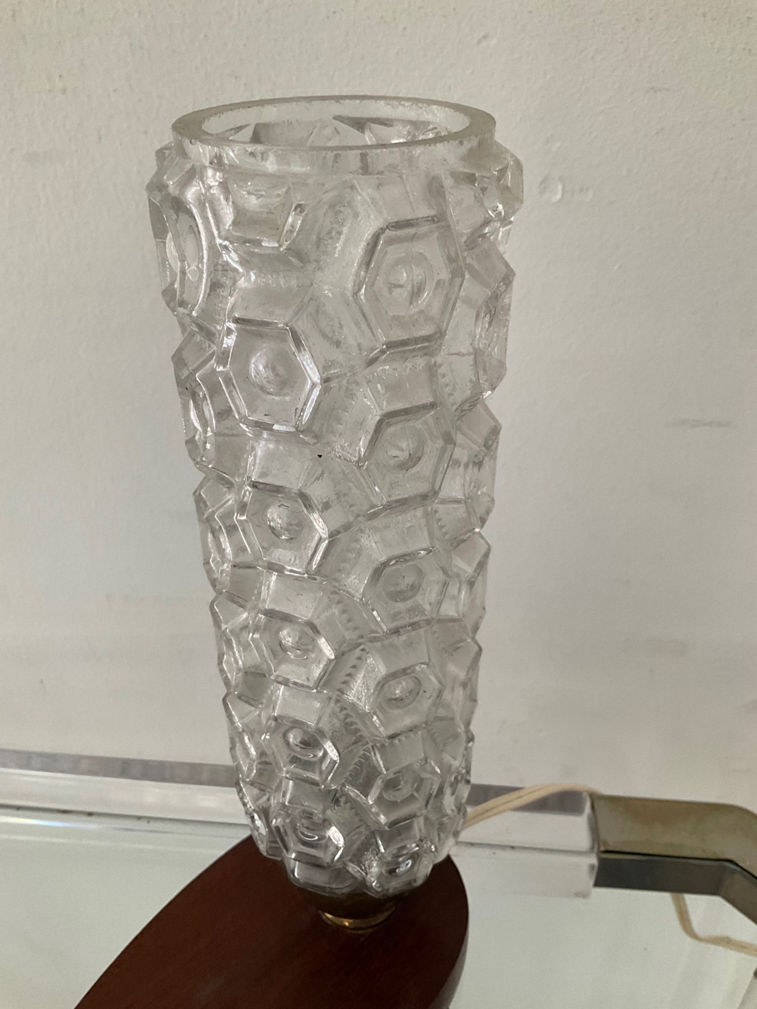 Teak and glass lamp from the 50s 60s