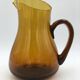 Vintage amber glass orangeade service, 1970