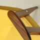Vintage armchair plush yellow velvet soft dark wood 1962 design by Chierowski
