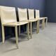 Beige leather dining chairs by Cattelan Italy, set of 4 - 1980s
