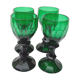 Lot of 4 liquor glasses in green crystal