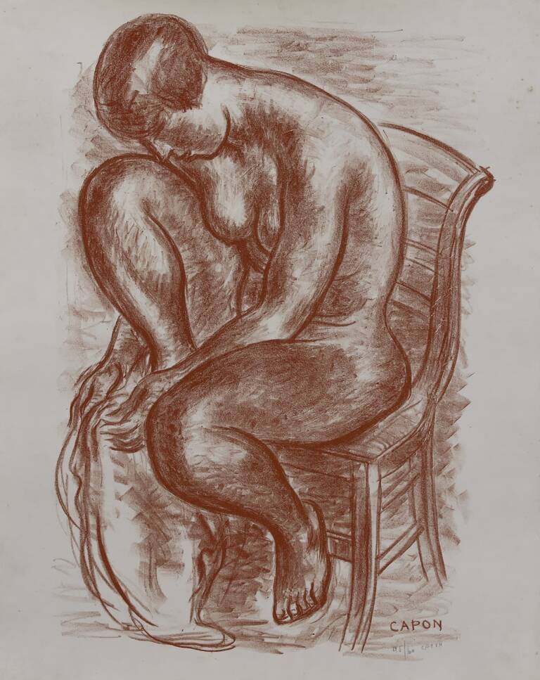 Georges Émile Capon – Female Nude, numbered lithograph 45/60, signed