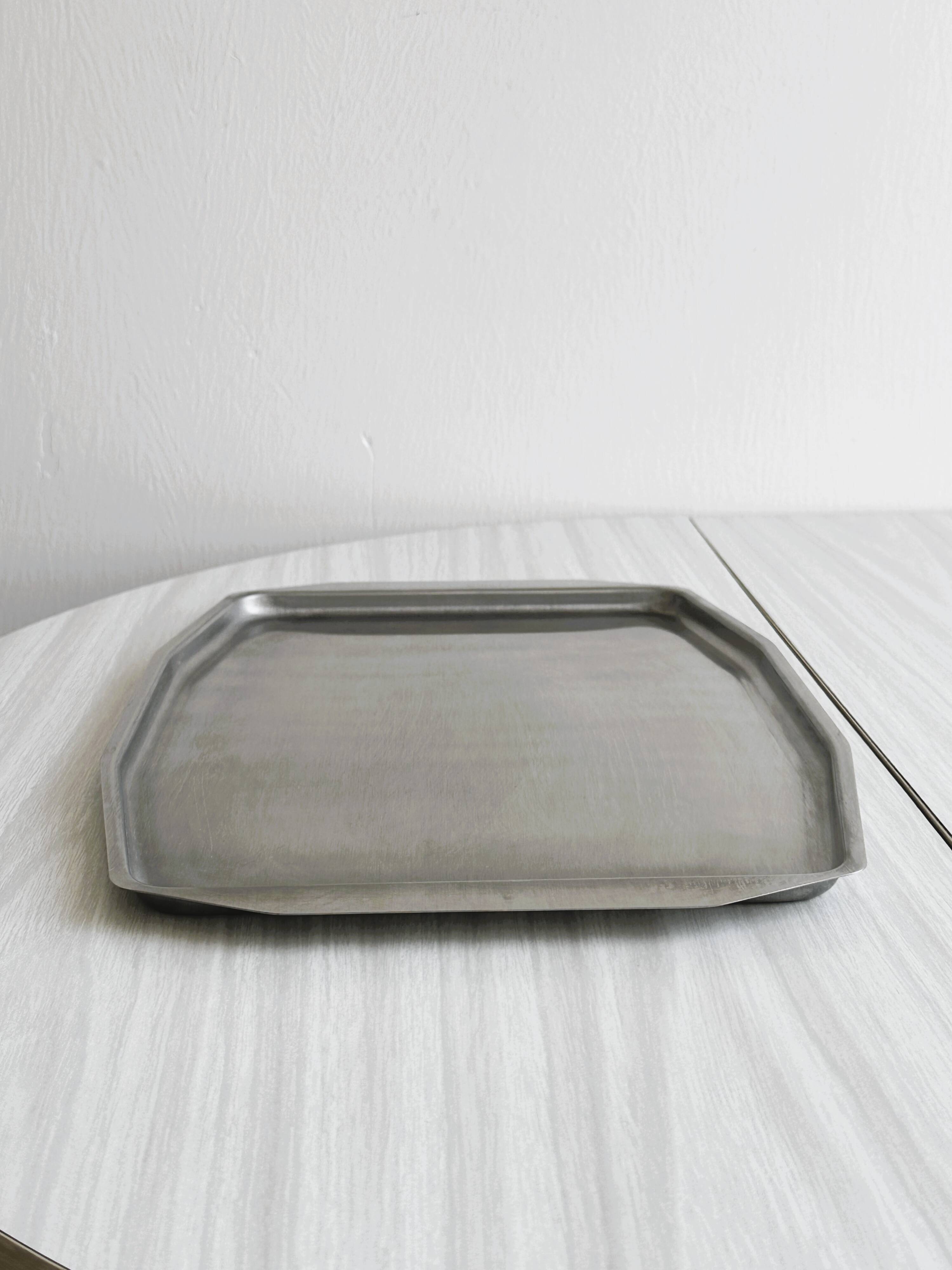 Rectangular stainless steel tray