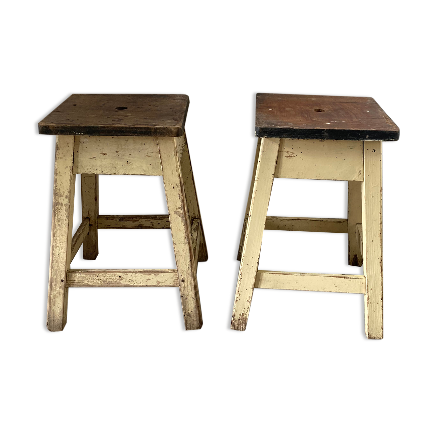Pair of farm stools