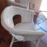 2 fauteuils en osier blanc