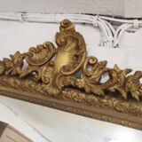 Antique gilded mirror with shell pediment, 130x80 cm