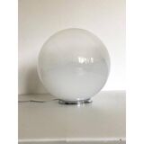 Contemporary scenographic murano vanished-white murano glass table lamp in 70's style
