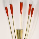 Wall lamp, 1960 brass and red