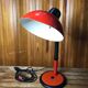 Old aluminor articulated lamp red & black metal 1970s vintage #a545