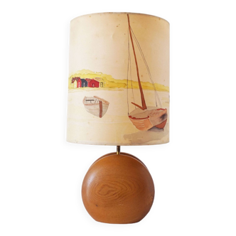 Vintage elm lamp 1970