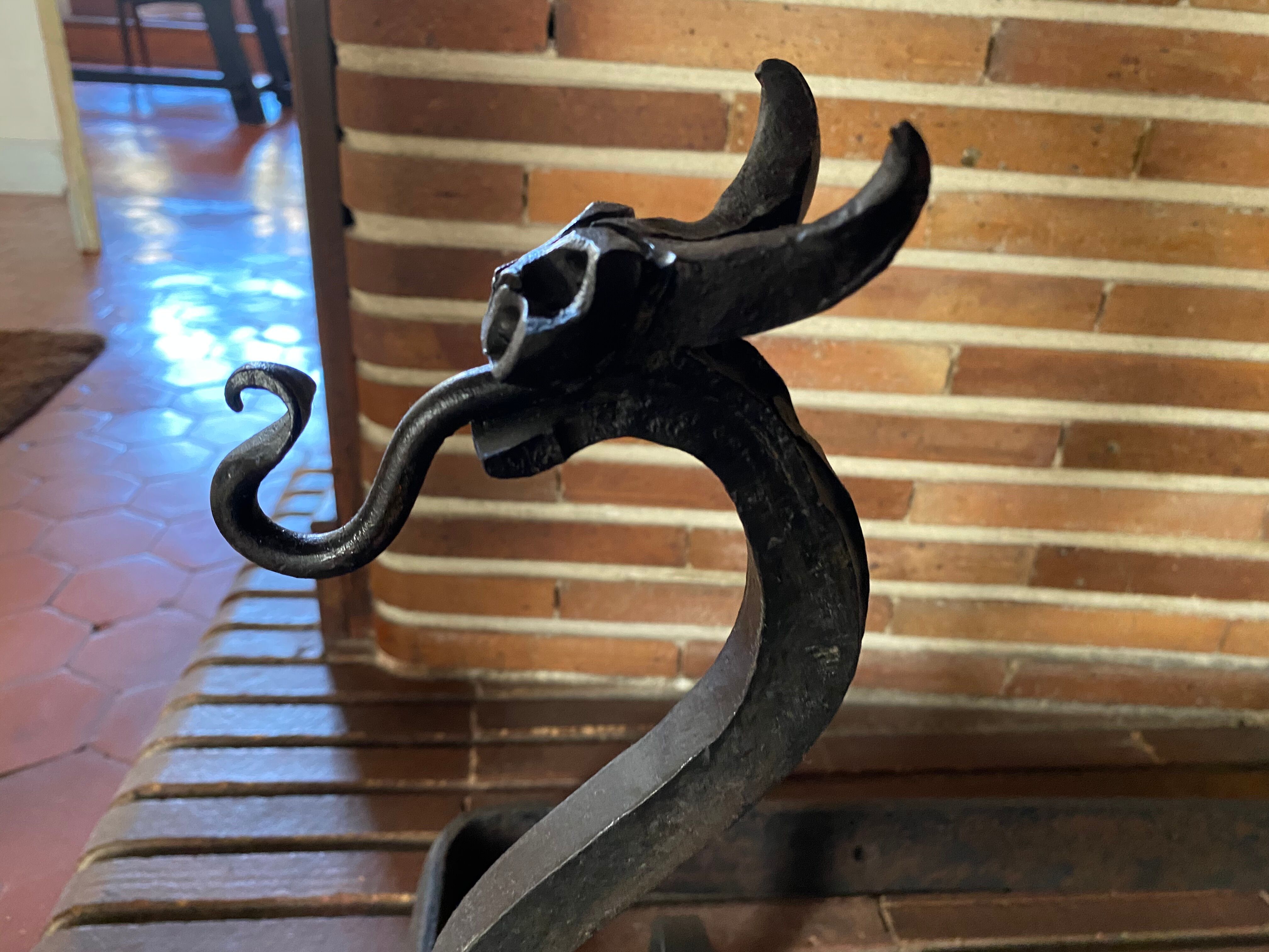 Pair of wrought iron pegs 1960