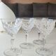 Lot 4 x White wine glasses with flared necks. Crisscross/water drop patterns..