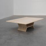 Sculptural geometric rectangular travertine coffee, Italy 1960s