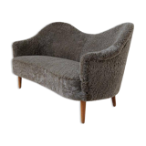 Mid-century modern canapé in sheepskin / shearling model 'Samspel' by Carl Malmsten, 1956
