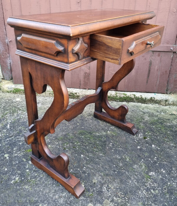Console restauration merisier montants crosse Louis Philippe