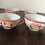 Set of 4 cups Japanese Porcelain