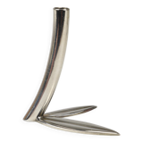 Werkstätte Hagenauer Up to 6 Soliflore Vases Leaf, Brass & Nickel, Vienna, 1960s