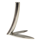 Werkstätte Hagenauer Up to 6 Soliflore Vases Leaf, Brass & Nickel, Vienna, 1960s