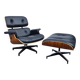 Black & Santos Herman Miller Original Eames Lounge Chair & Ottoman