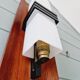 Scandinavian wall light in opaline and teak, 1960s