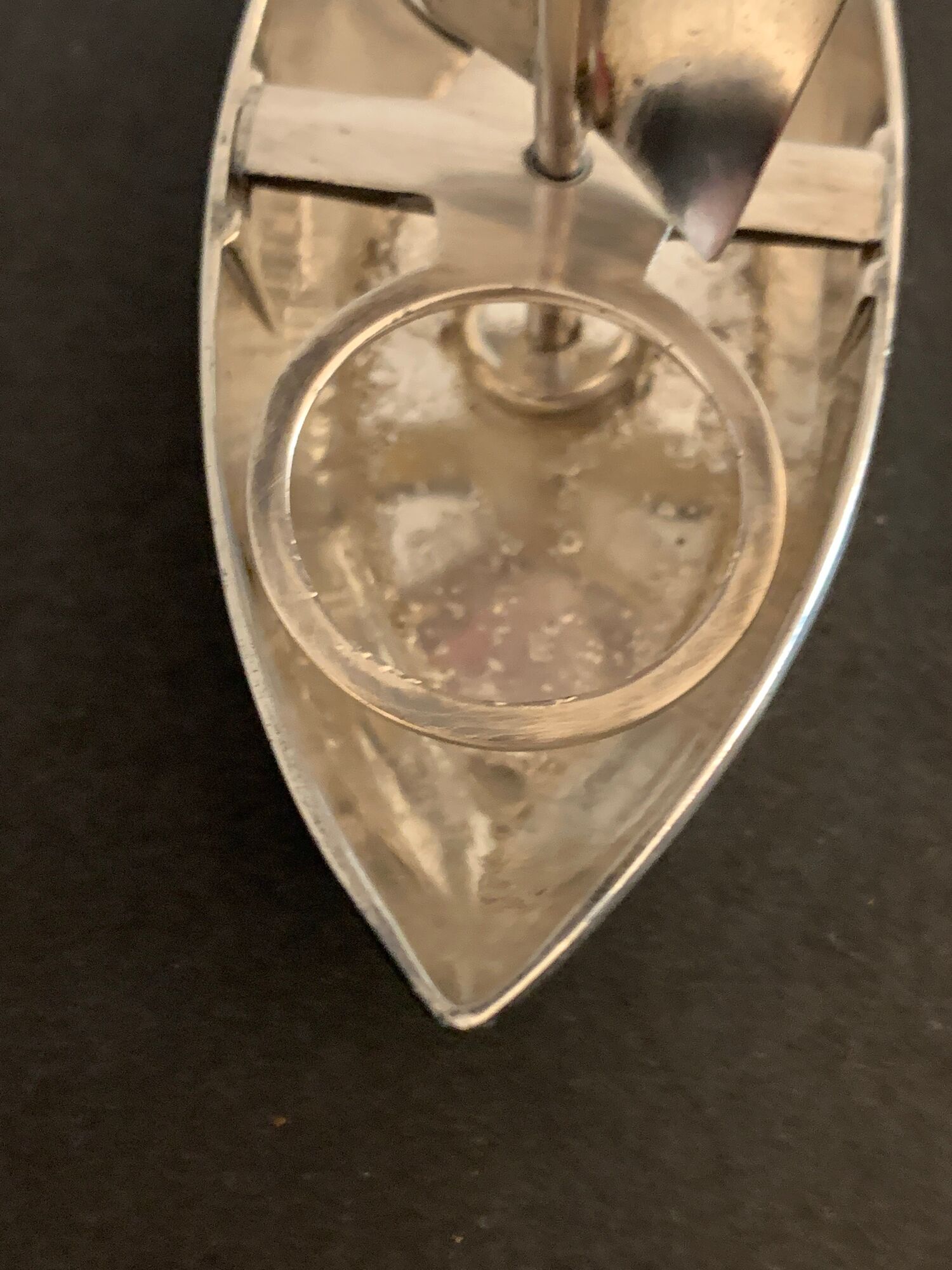 Gallia sailing art deco sailboat, in silver metal with Baccarat crystal salters