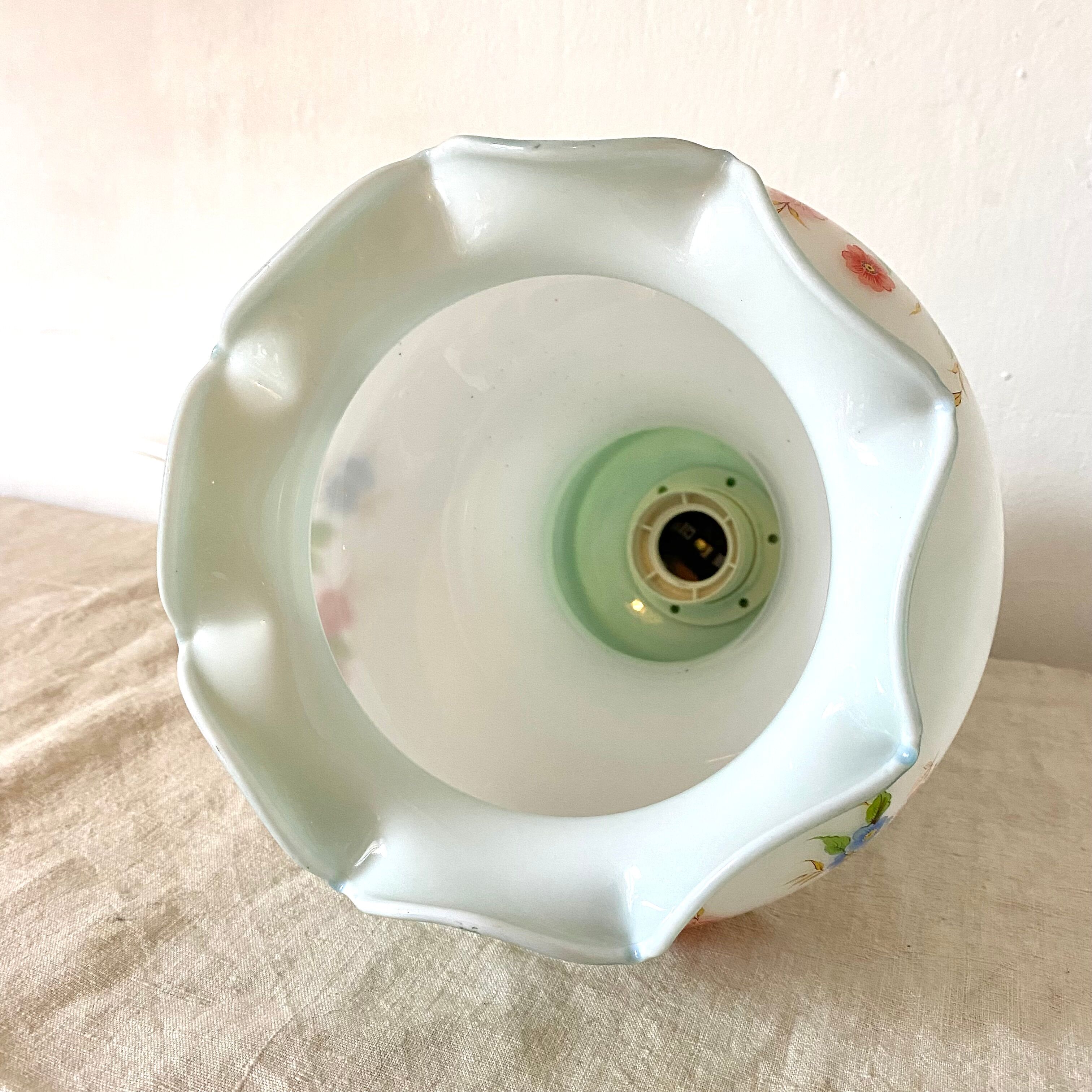 Vintage opaline pendant lamp