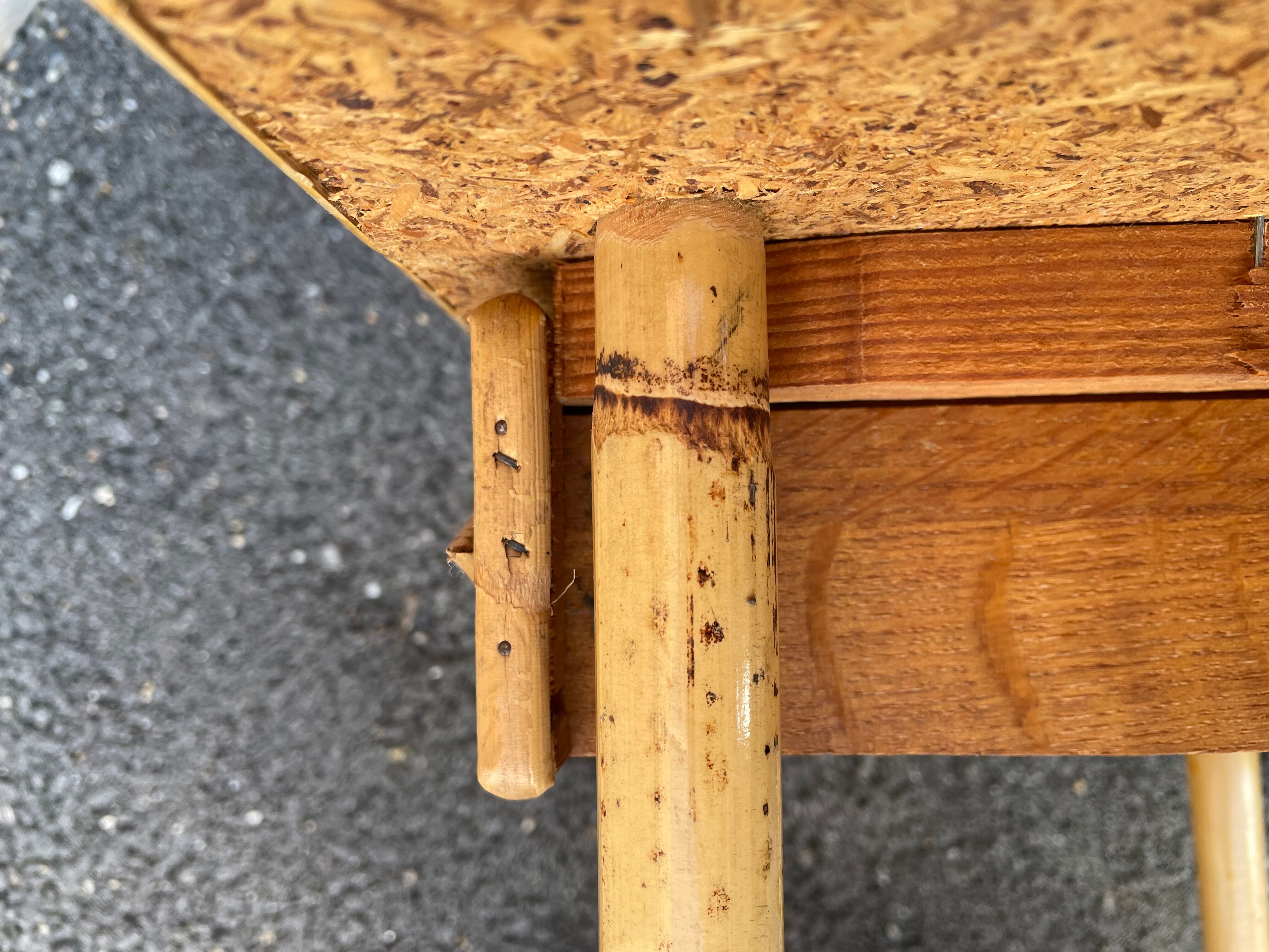 Rattan bedside and bamboo
