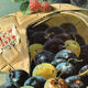 Still life with fruit, framed chromolithograph, under glass