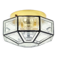 Mid-Century Modern Glass & Brass Ceiling Light from Limburg, Germany, 1960s