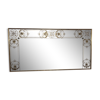 Large Bistro Mirror - Art Nouveau Brasserie églomisé