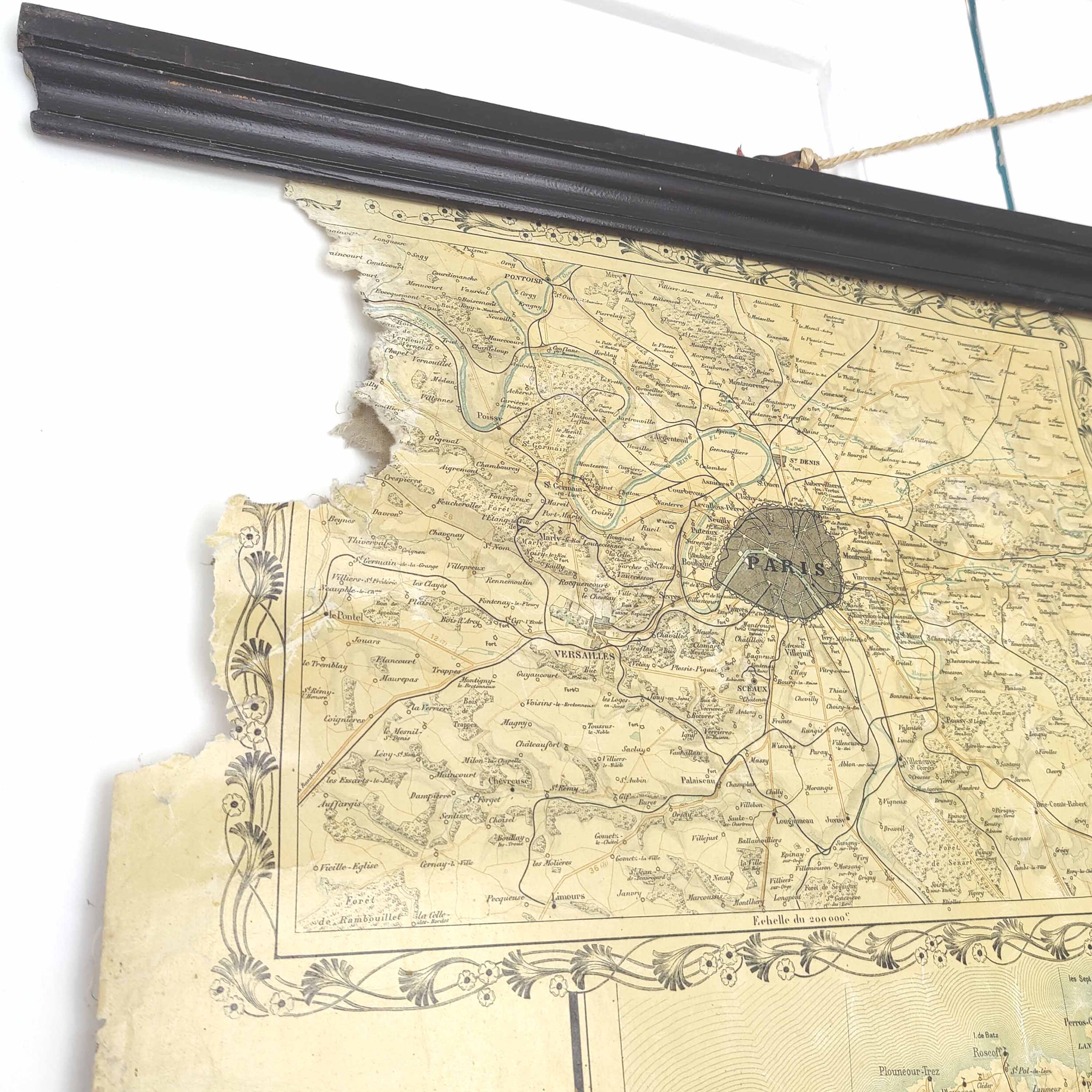 map of France 1900 of Dion Bouton Art Nouveau