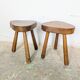 Paire de tabourets brutalistes