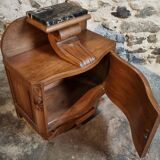 French Art Deco bedside table with a marble top, circa 1930.