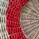 Rattan basket with red trim