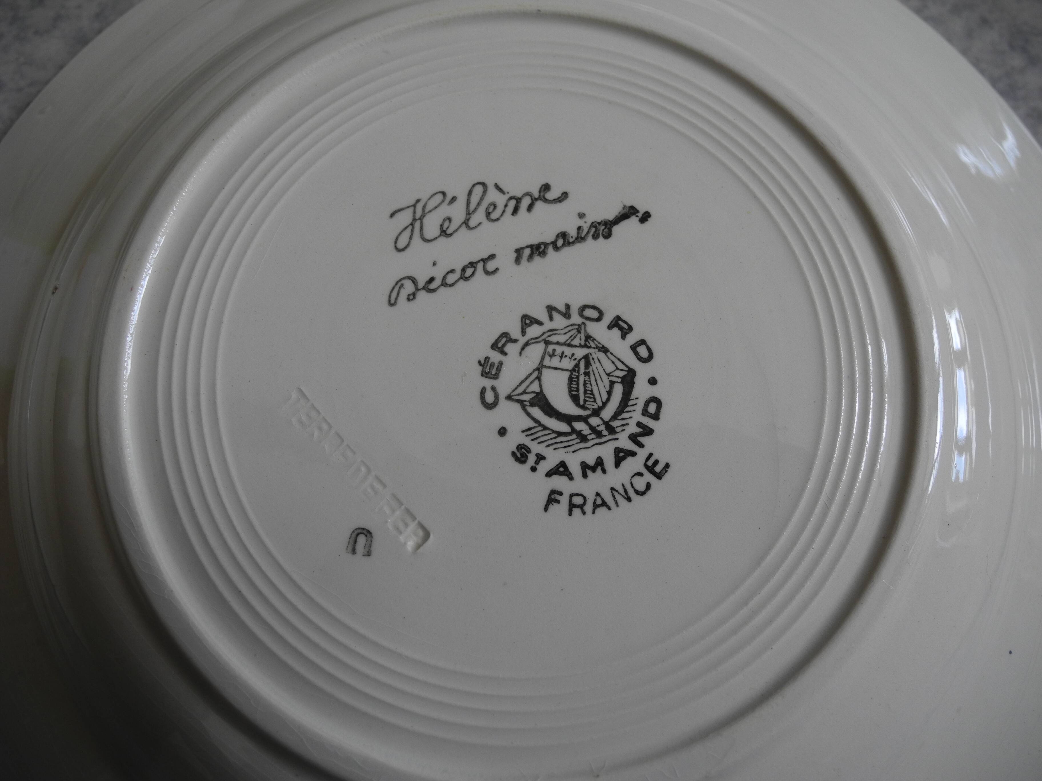 6 Céranord St Amand vintage soup plates 50s