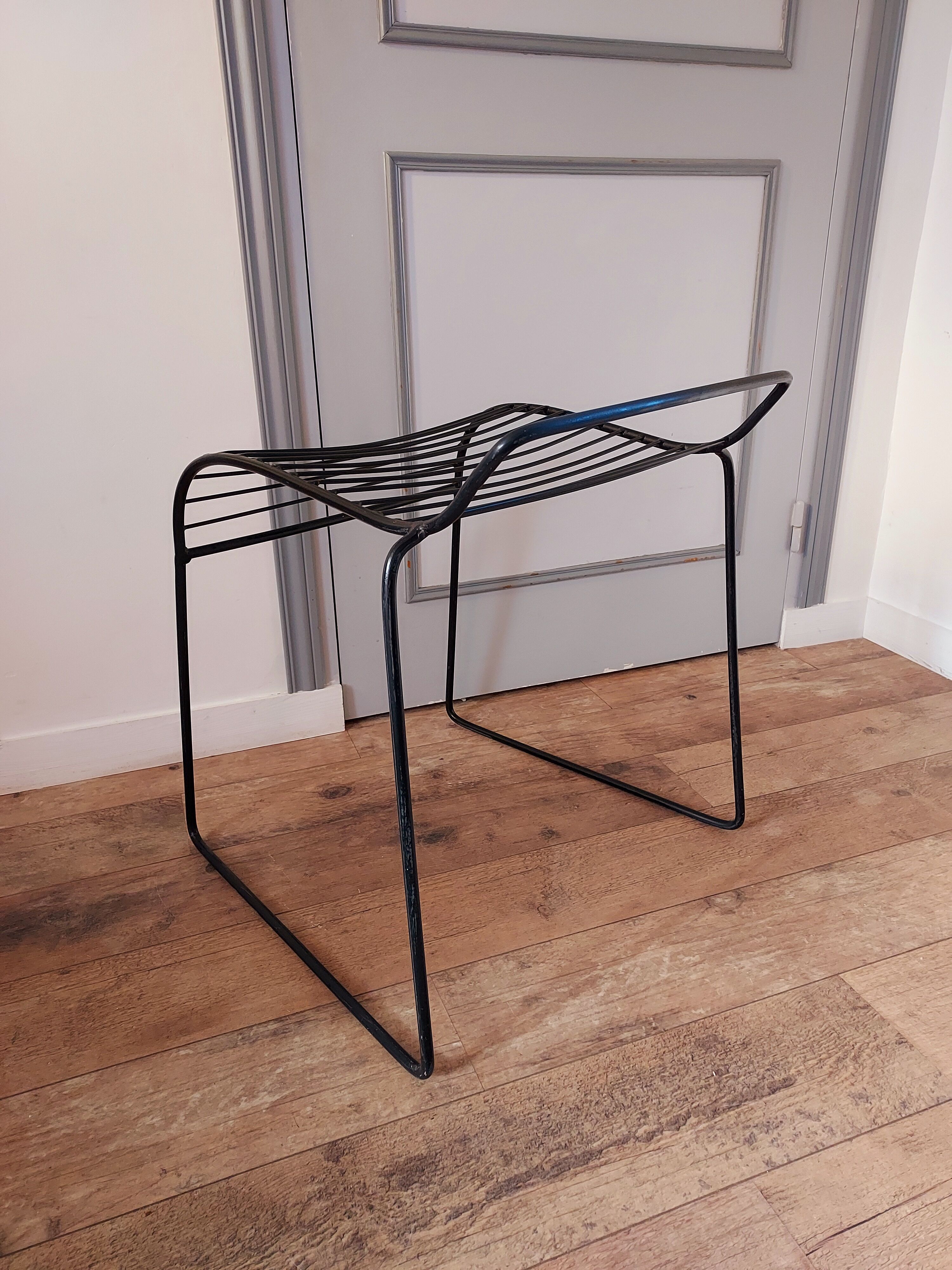 Black wire stool