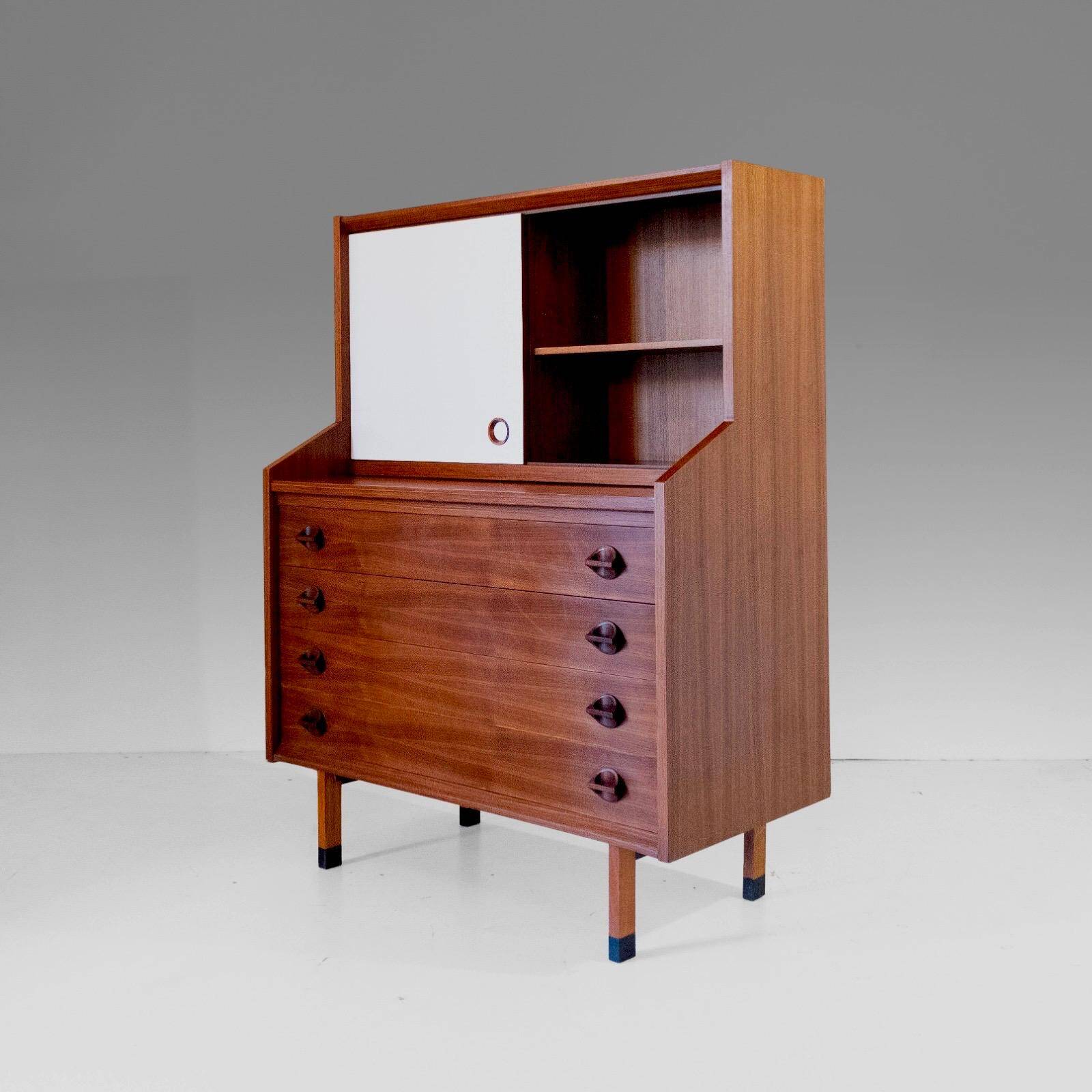 Mid Century Modern Italian Wood Cabinet, George Coslin for 3V Arredamenti P