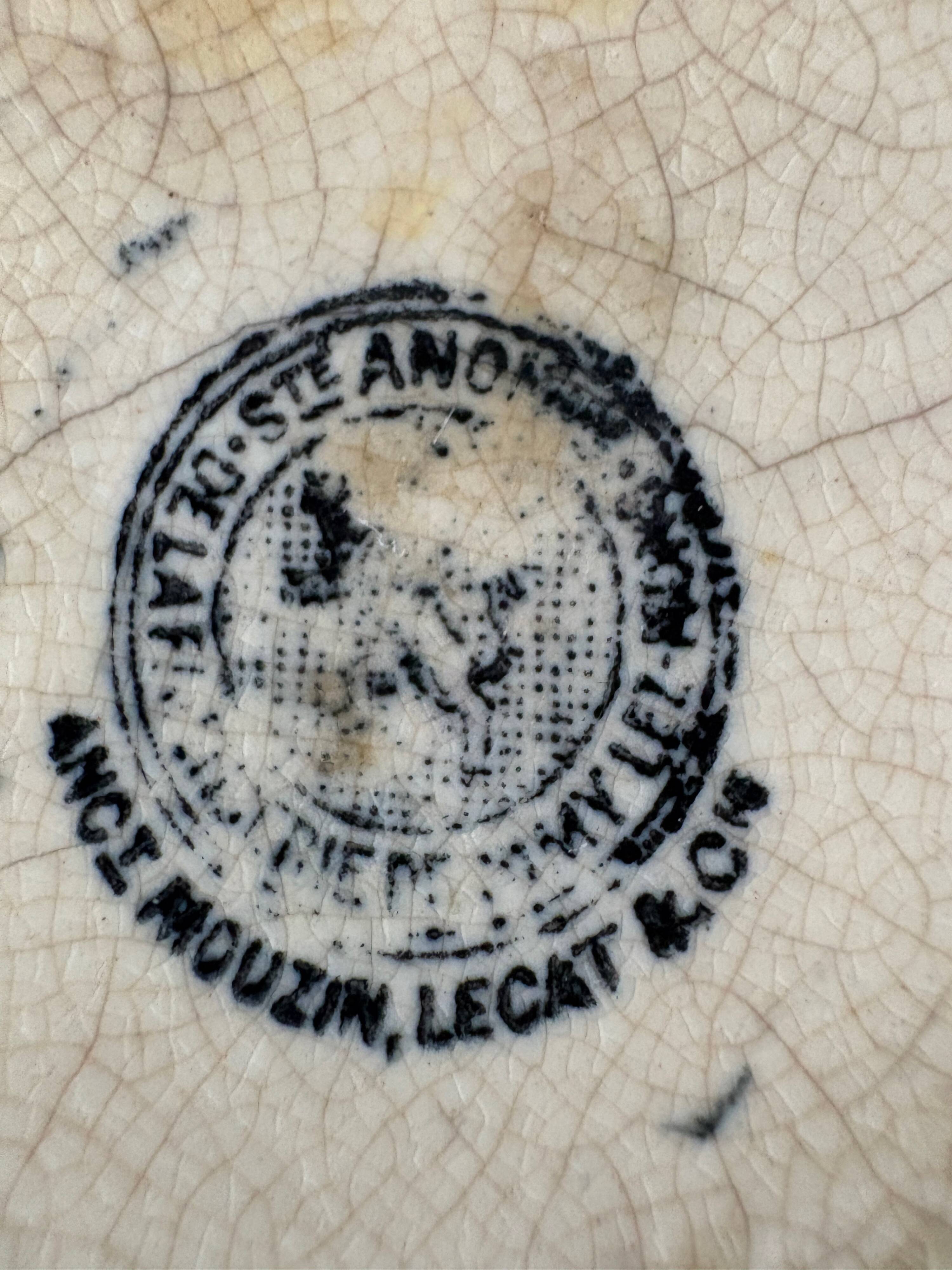 Antique Art Nouveau barbotine jug