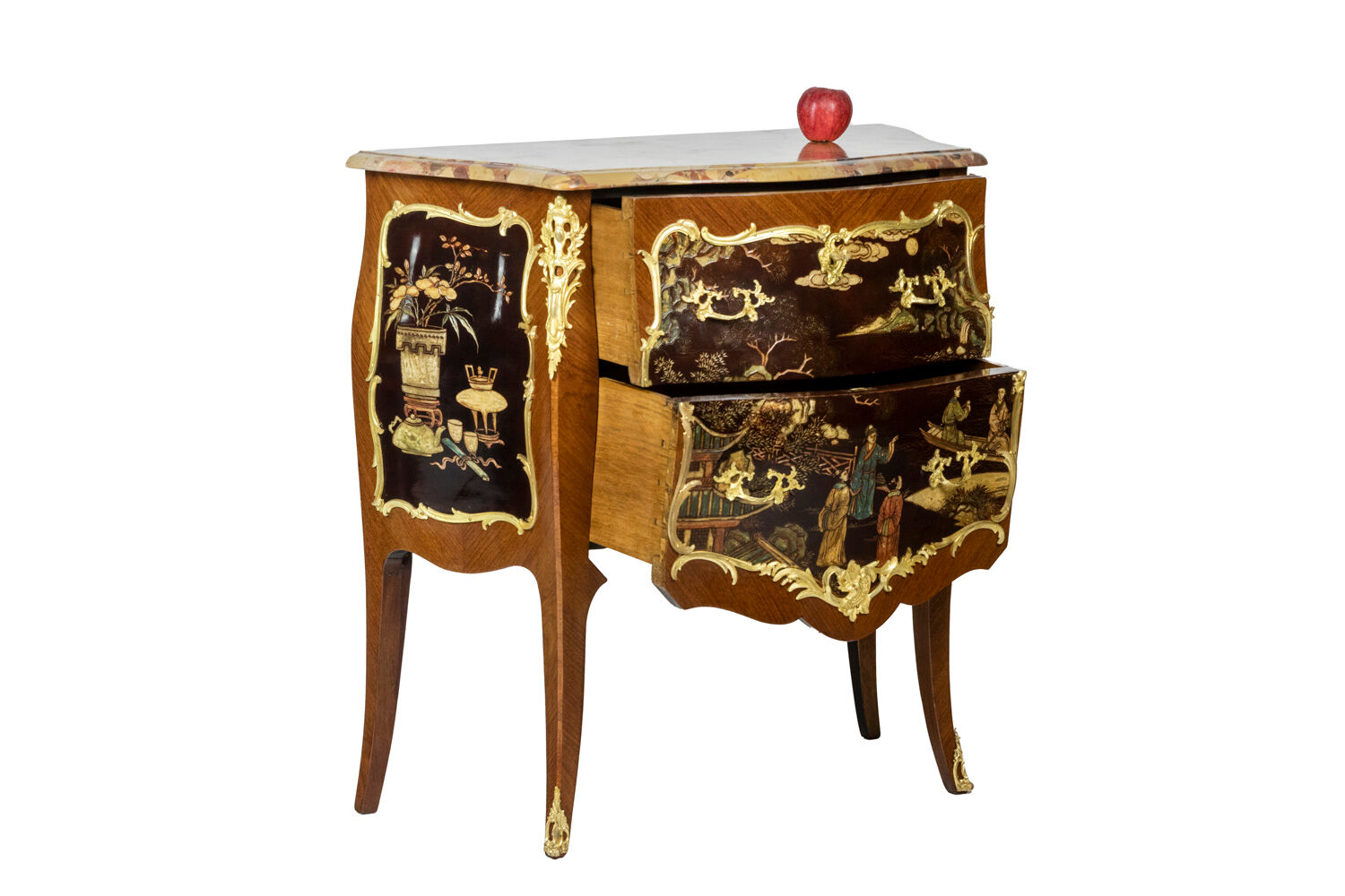 Louis XV style jumping chest of drawers, circa 1950
